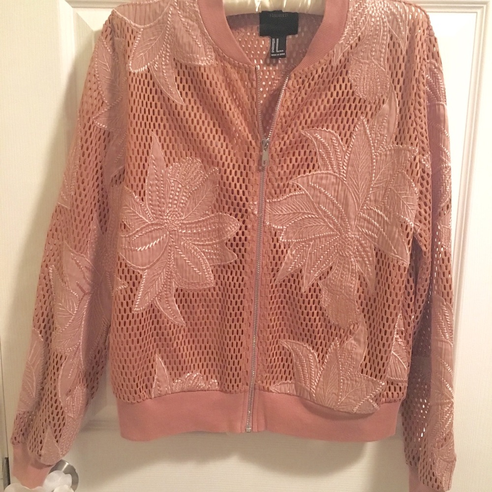 Forever21 Mesh/ Lace Bomber Style Jacket